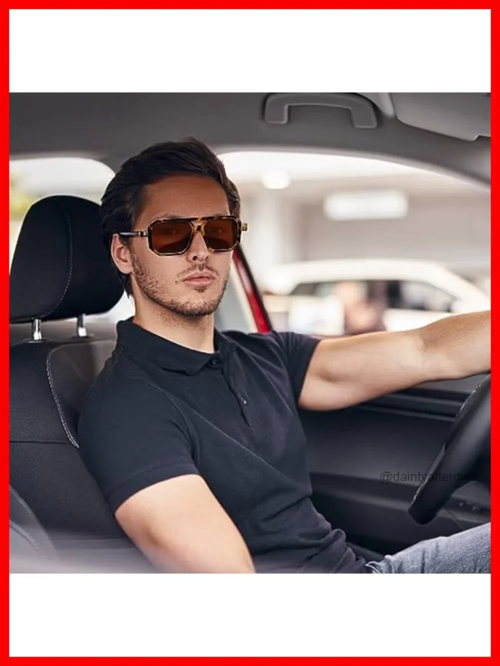 Square 70s Flat Aviator Sunglasses Retro Stylish Frame UV400 Protection